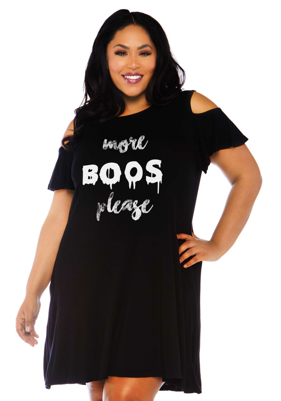 Best Plus Size Mehr Boos Jersey Kleid Mit Taschen Schwarz