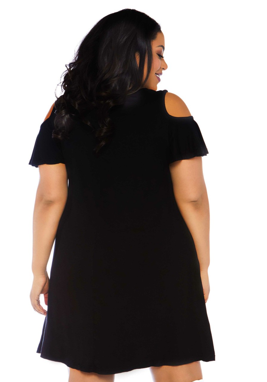 Best Plus Size Mehr Boos Jersey Kleid Mit Taschen Schwarz