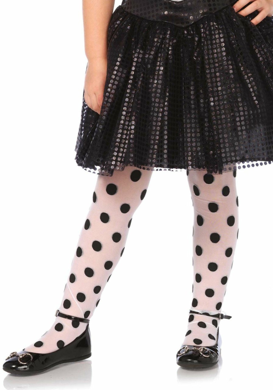 Hot Polka Dot Strumpfhose Fur Madchen Weis Schwarz