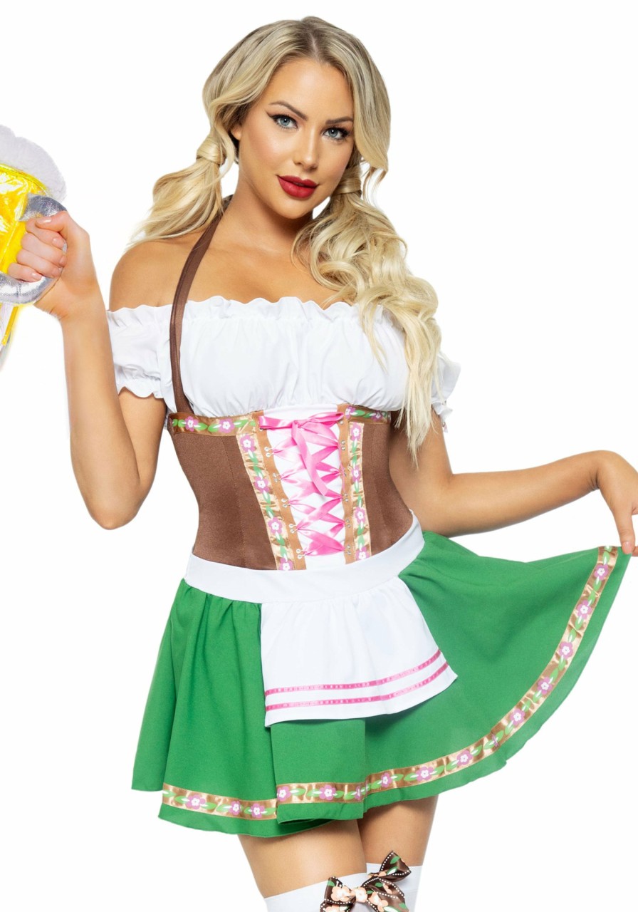 Hot Gretchen Oktoberfest Kostum Braun Grun