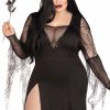 Wholesale Sexy Spooky Morticia Plus Size Schwarz