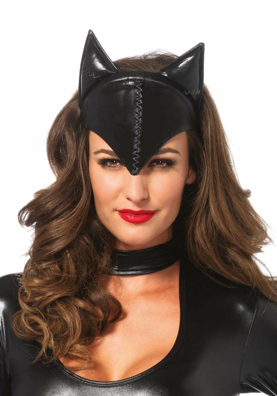 Hot Feline Femme Fatale Kostum Maske Schwarz