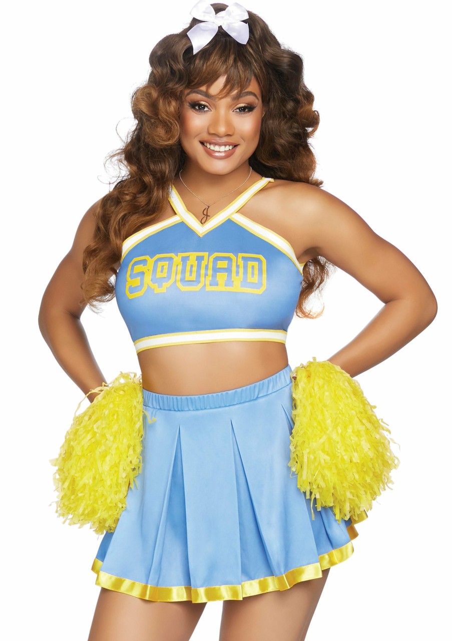 Clearance Cheer Squad Cutie Kostum Blau Gelb