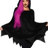 Clearance Pelziges Fledermaus Kostum Poncho Schwarz