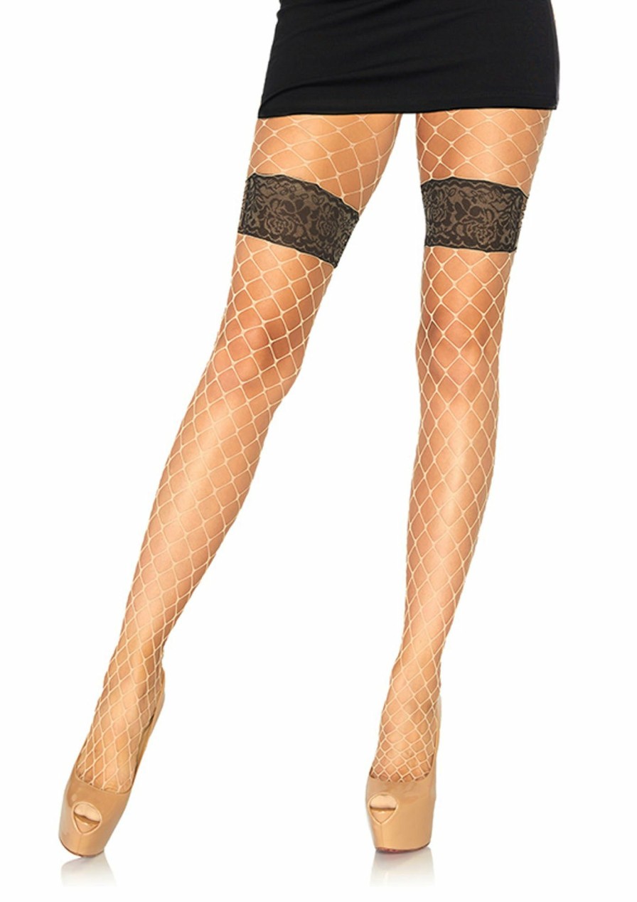 New Trina Strumpfhosen Diamant Netz Nude/Black