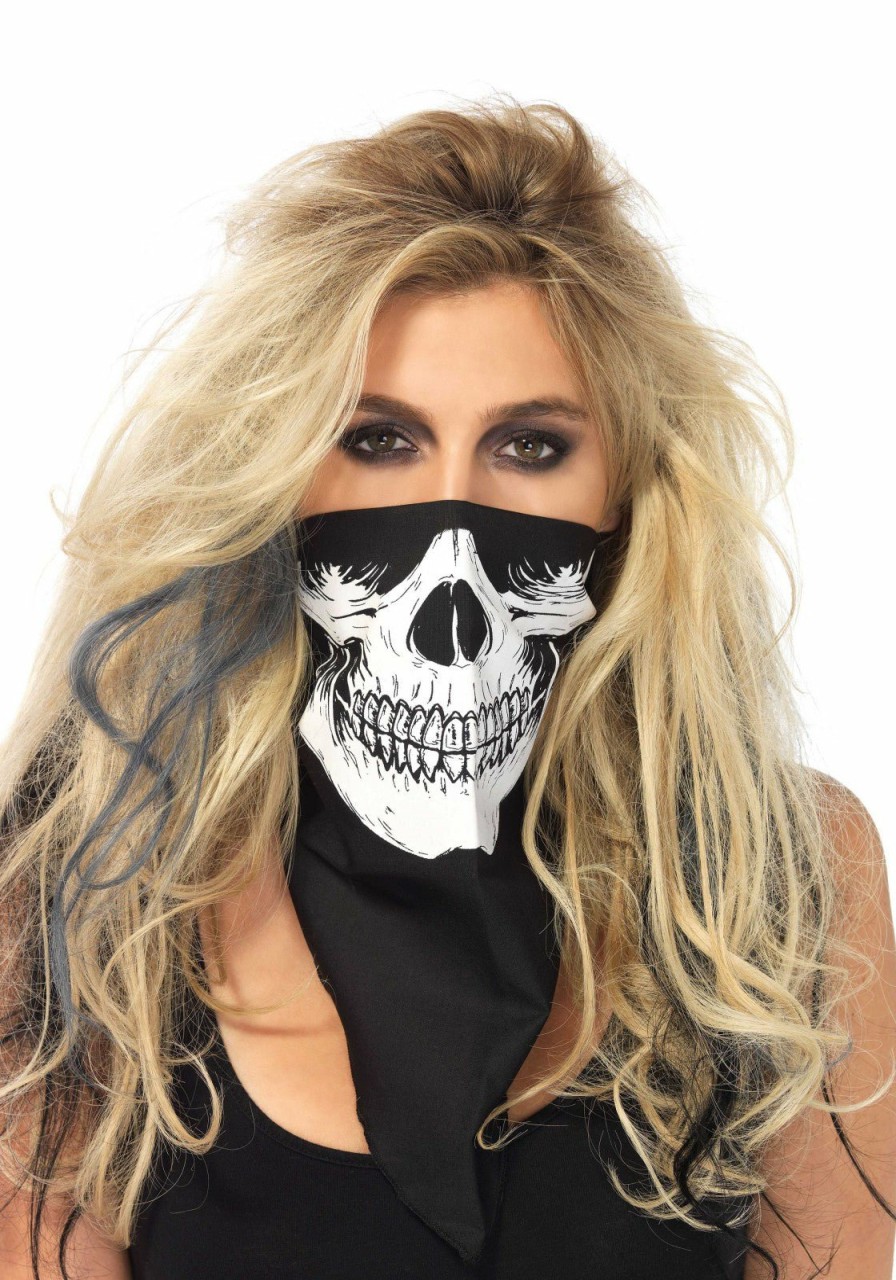 Wholesale Totenkopf Bandana Gesichtsmaske Schwarz-Weiss