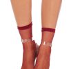 Hot Claire Netz Knochel Socken Burgund