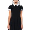 Online Gothic Darling Kostum Schwarz-Weiss