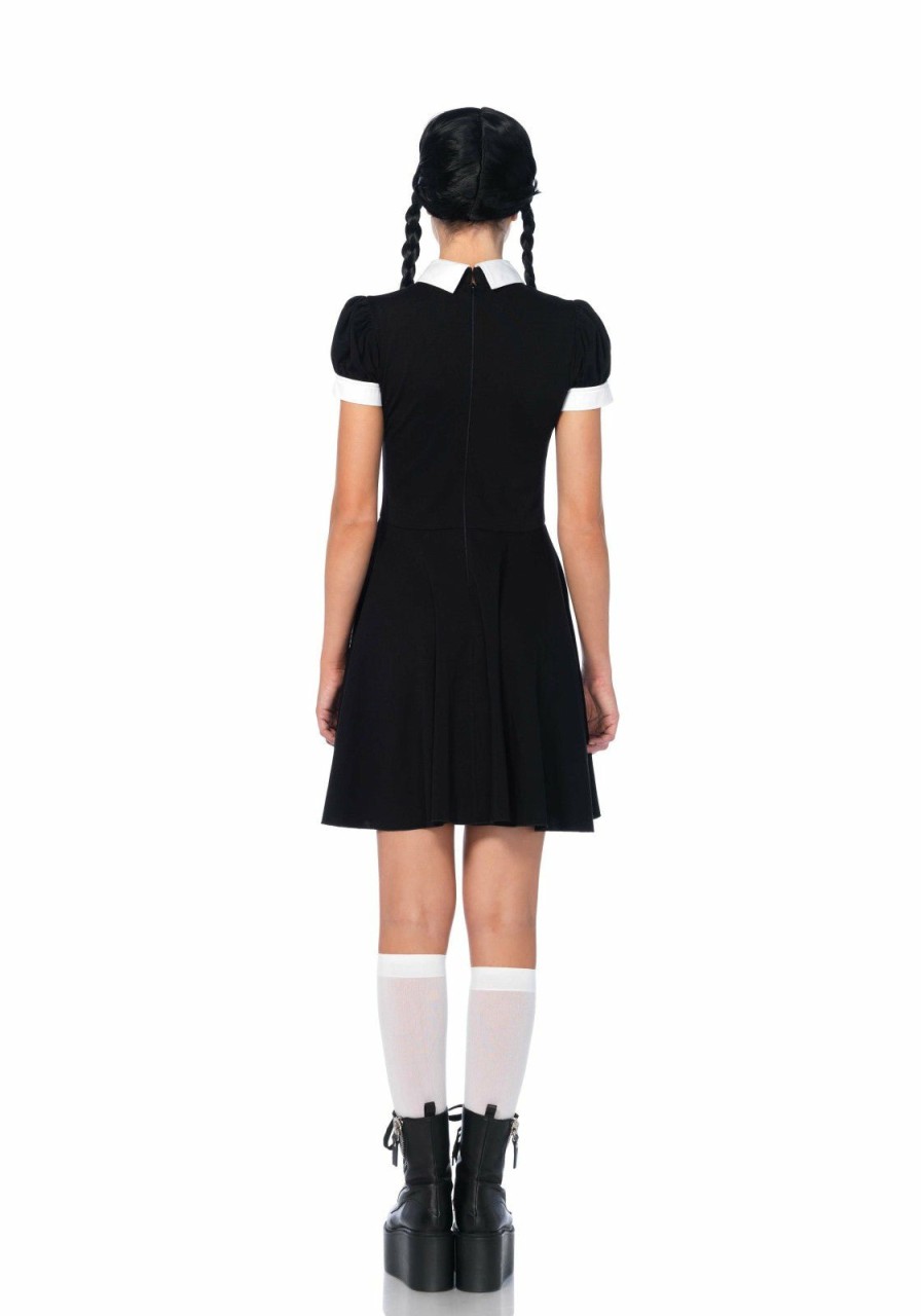 Online Gothic Darling Kostum Schwarz-Weiss