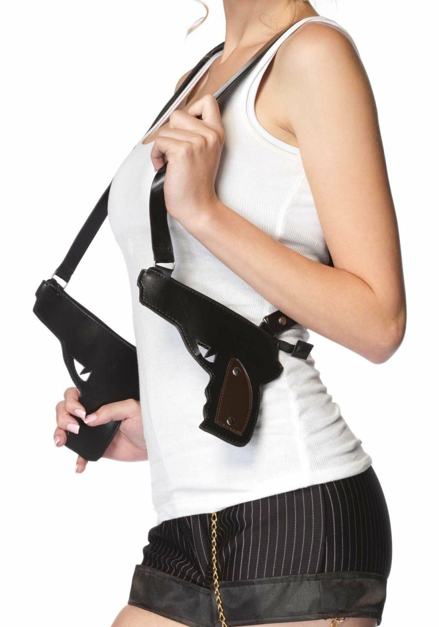 Best Gangster Doppel Pistole Mit Reis Verschluss Unisex Holster Schwarz