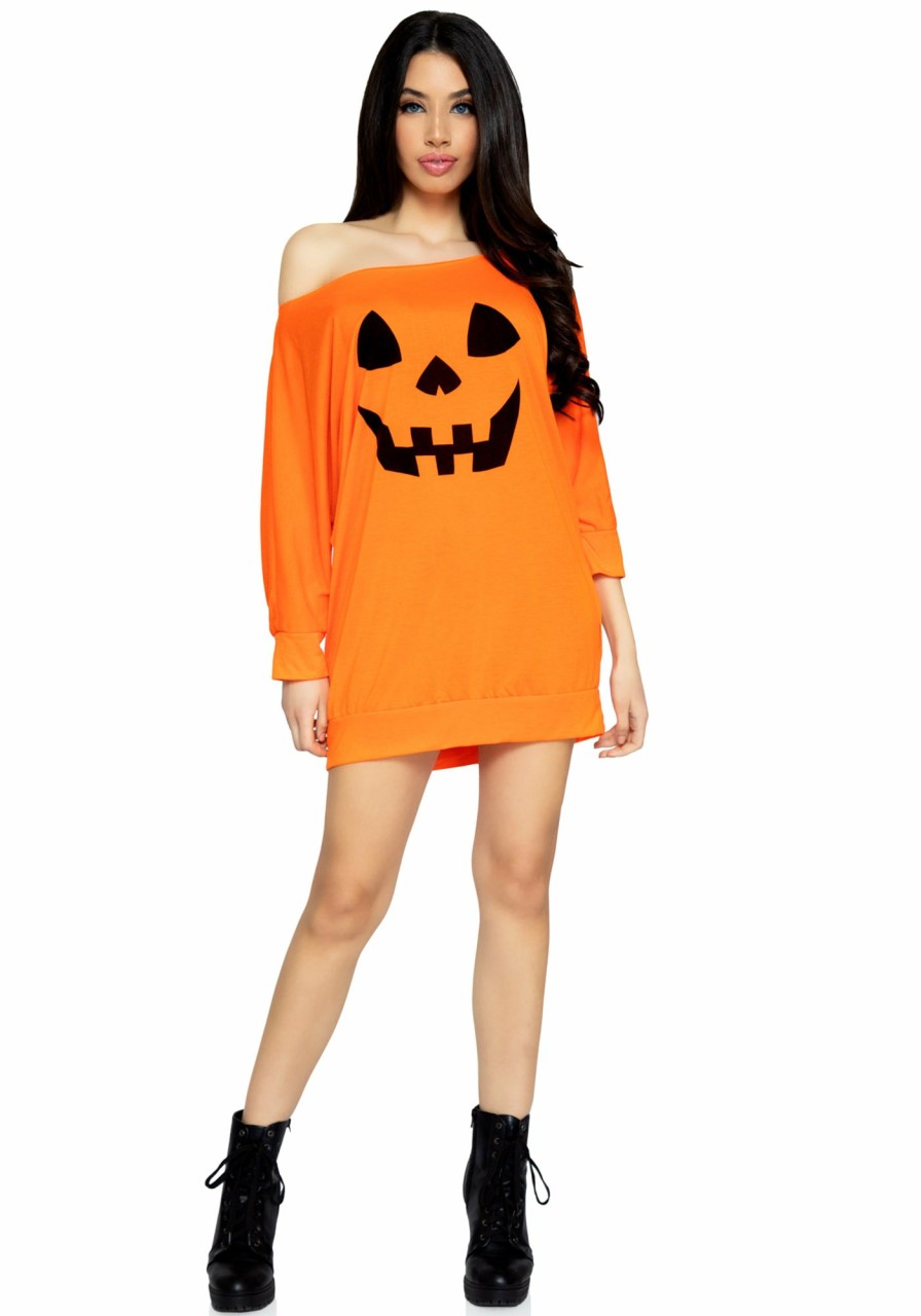 Online Jersey Halloween Kurbis Kleid Orange