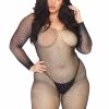 Online Plus Please Me Strass Bodystocking Schwarz