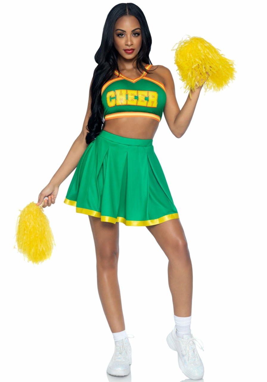 Wholesale Bring It Baddie Cheerleader Kostum Grun