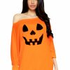 Clearance Jersey Halloween Kurbis Kleid Orange