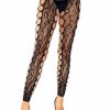 New Lexi Leopard Fuslose Strumpfhose Schwarz