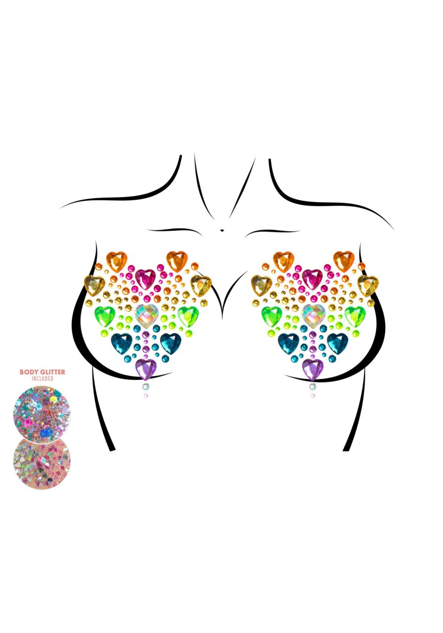 Best Prism Jewels Aufkleber Nippel Pasties & Body Glitter Mehrfarbig