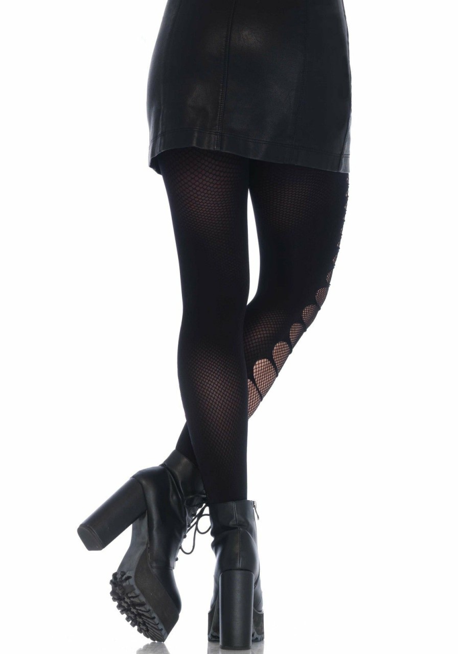 New Lara Geschredderte Netzstrumpfhose Schwarz