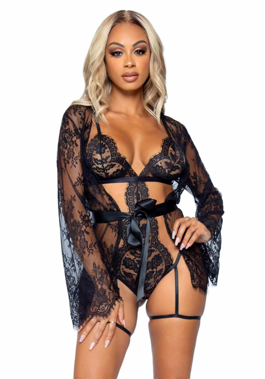 New Alle Romance Spitzen Teddy & Robe Set