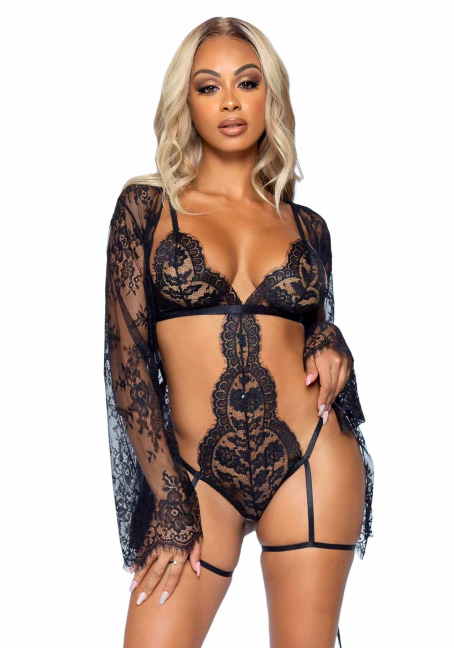 New Alle Romance Spitzen Teddy & Robe Set