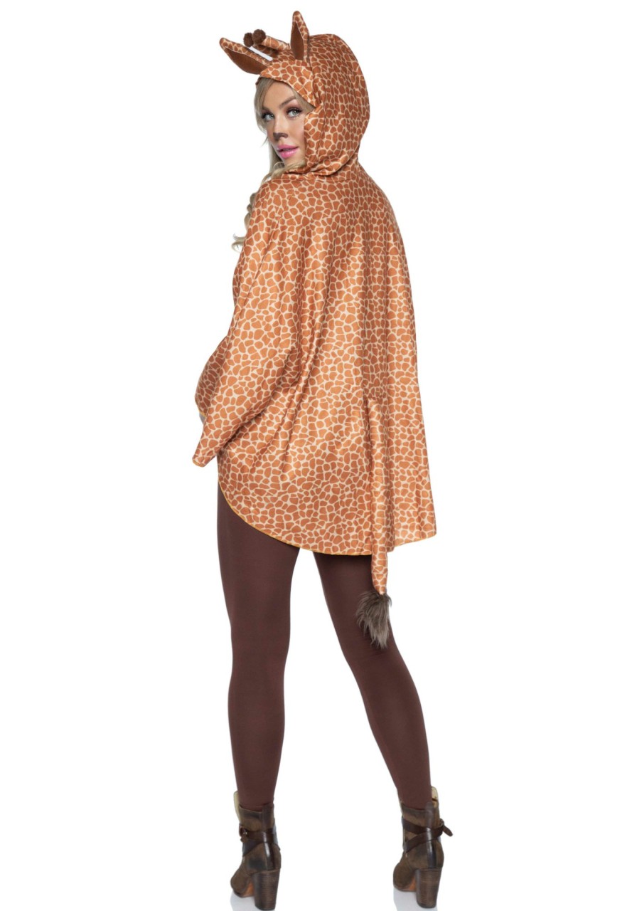 Clearance Giraffe Poncho Tierkostum Mit Kapuze Tan