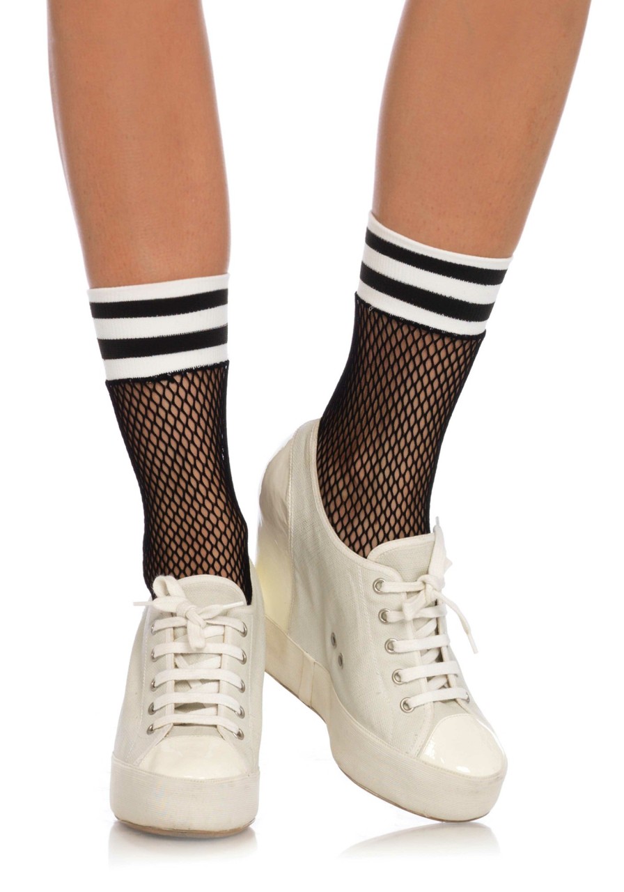 Online Stella Fishnet Athletic Sockchen Schwarz-Weiss