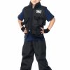 New Swat Commander Kostum Fur Jungen Schwarz