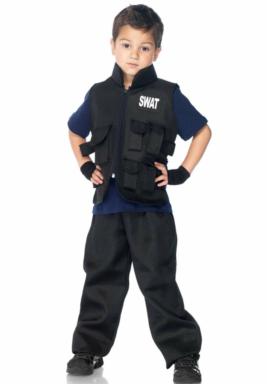 New Swat Commander Kostum Fur Jungen Schwarz