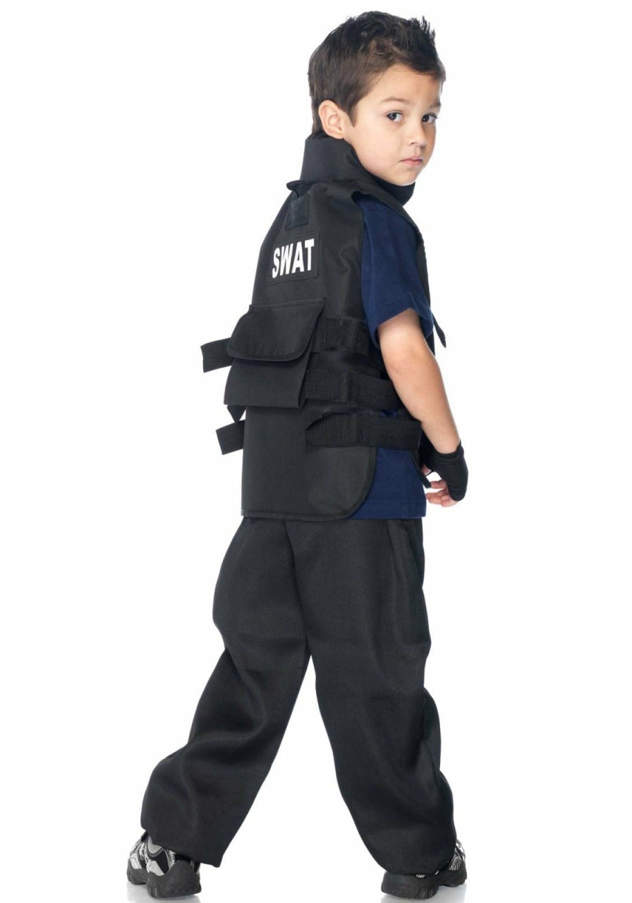 New Swat Commander Kostum Fur Jungen Schwarz