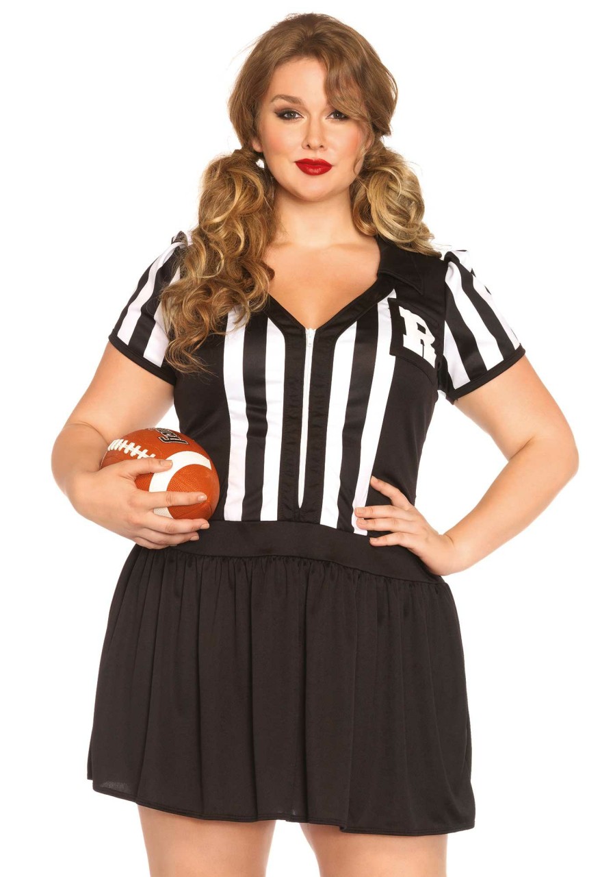 Wholesale Halftime Hottie Plus Size Kostum Schwarz/Weis