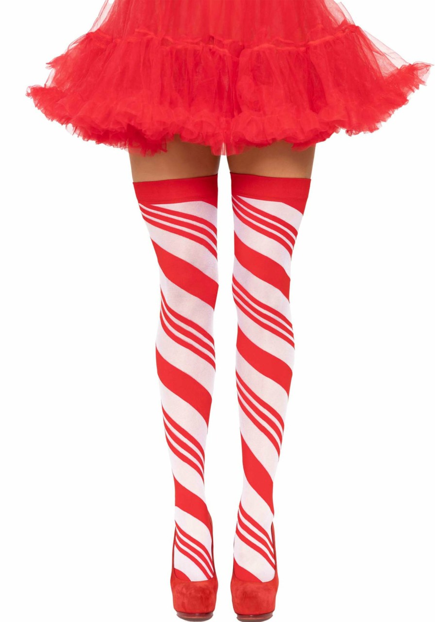 Online Peppermint Streep Thigh Highs