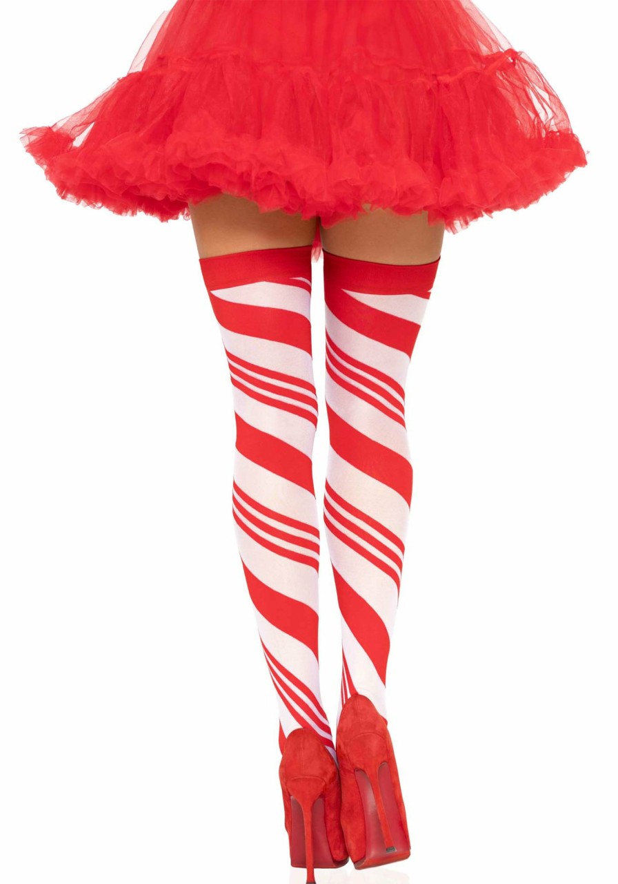 Online Peppermint Streep Thigh Highs