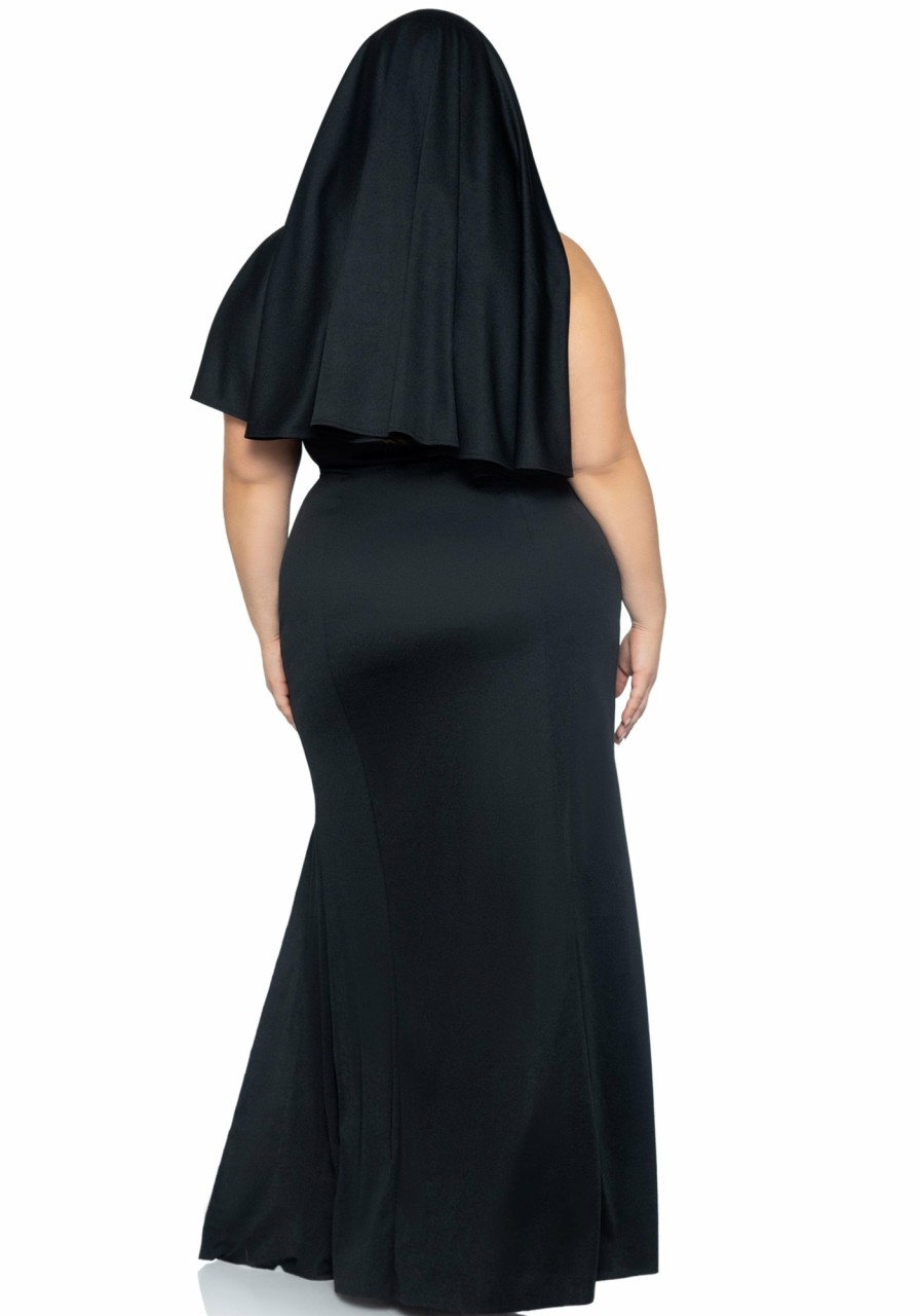 New Schwule Sunderin Nonne Kostum Plus Size Schwarz/Weis