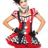 Hot Harlekin Clown Kostum Schwarz Rot