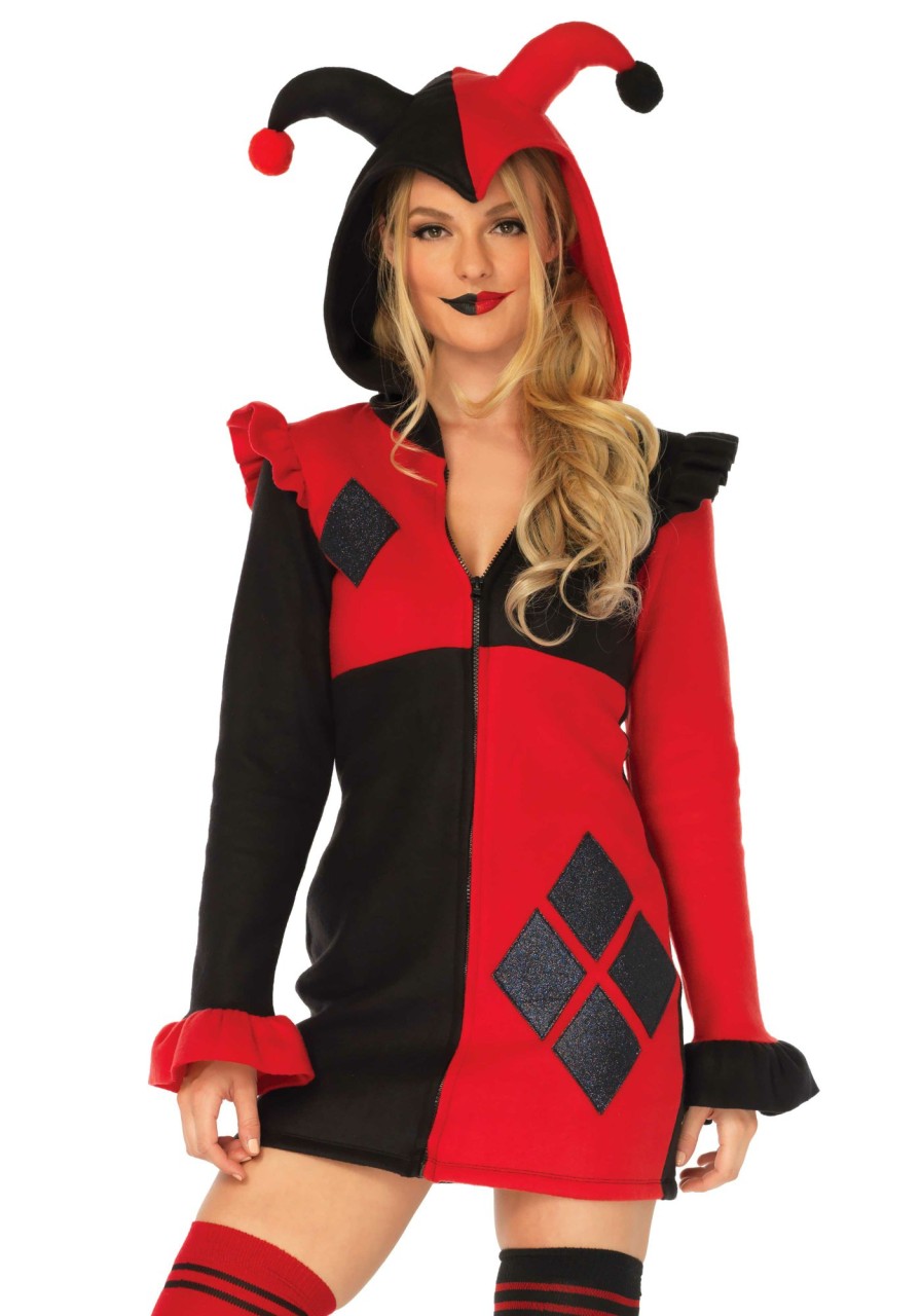 Best Harlekin Kuscheliges Kostumkleid Schwarz/Rot