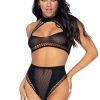 Hot Don'T Stop Net Crop Top Set