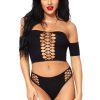 New Schlechte Intentionen Crop Top Set Schwarz