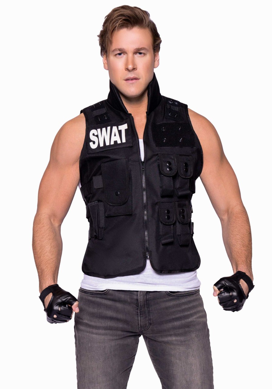 New Swat Commander Kostum Fur Herren Schwarz