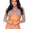 Wholesale Rainbow Dreams Netz-Bikini-Set Mehrfarbig