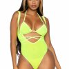 Online Kann Nicht Genug Strass Bodysuit Set Bekommen Neon Gelb