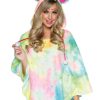 Best Kuscheliger Einhorn Poncho Mit Kapuze Mehrfarbig