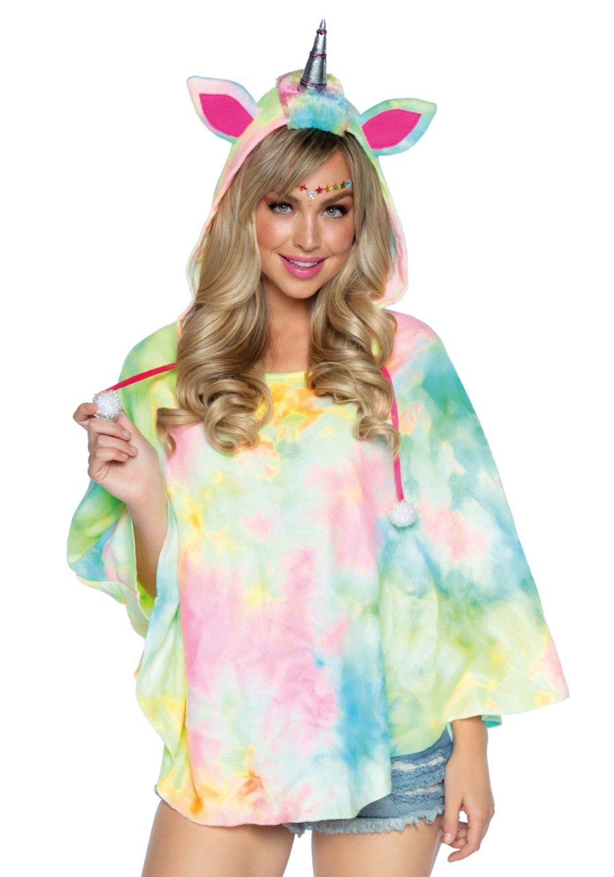 Best Kuscheliger Einhorn Poncho Mit Kapuze Mehrfarbig