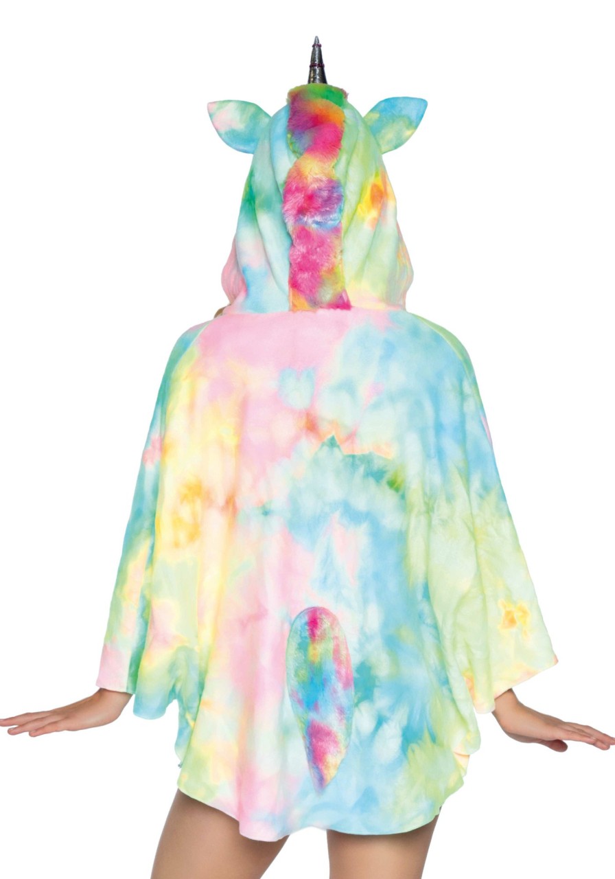 Best Kuscheliger Einhorn Poncho Mit Kapuze Mehrfarbig