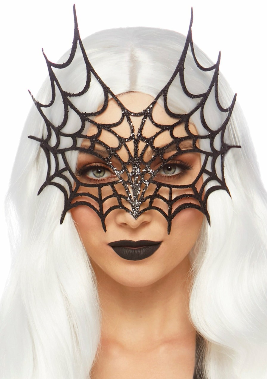 Hot Glitzer Gestanzte Web Masquerade Maske Mit Riemen Schwarz