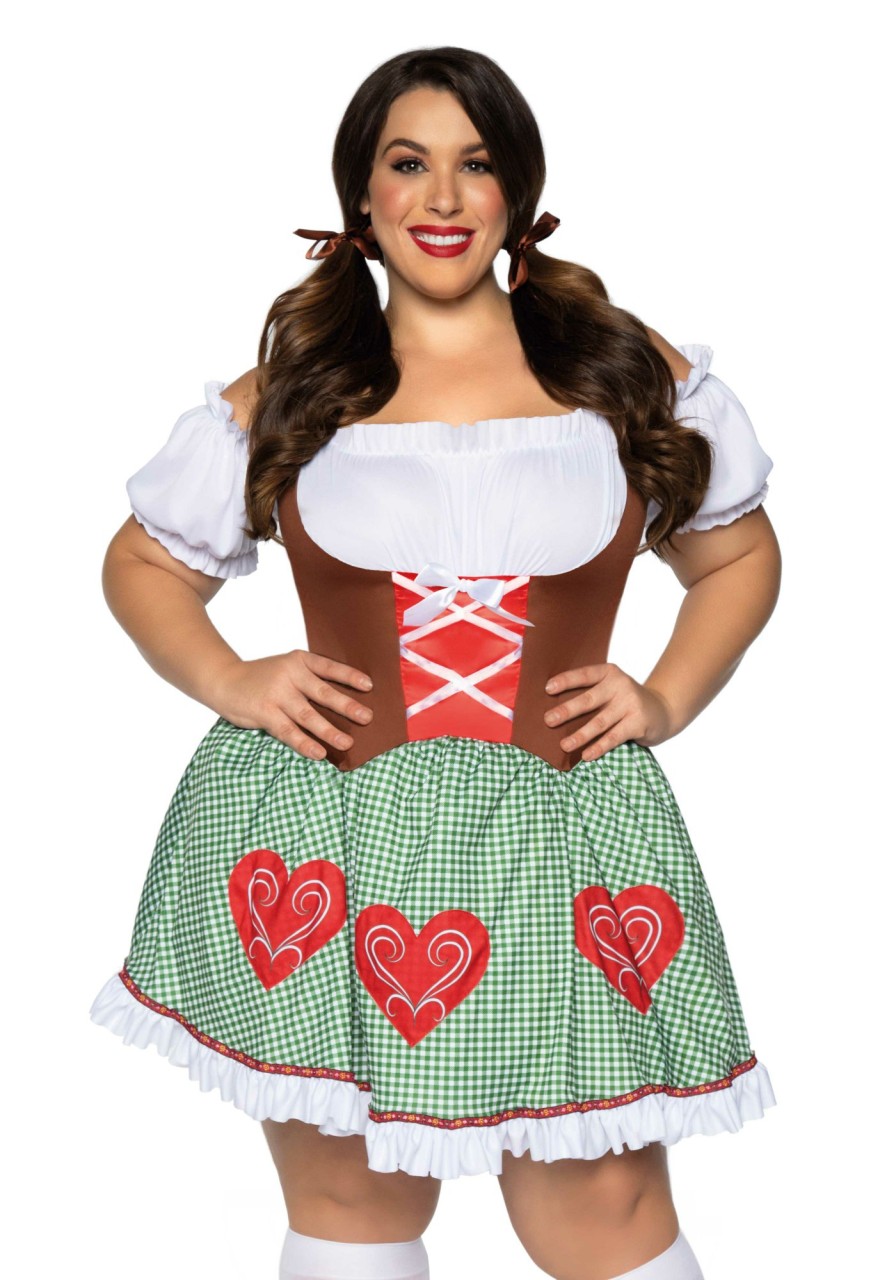 Hot Plus Size Bavarian Cutie Oktoberfest Kostum Mehrfarbig