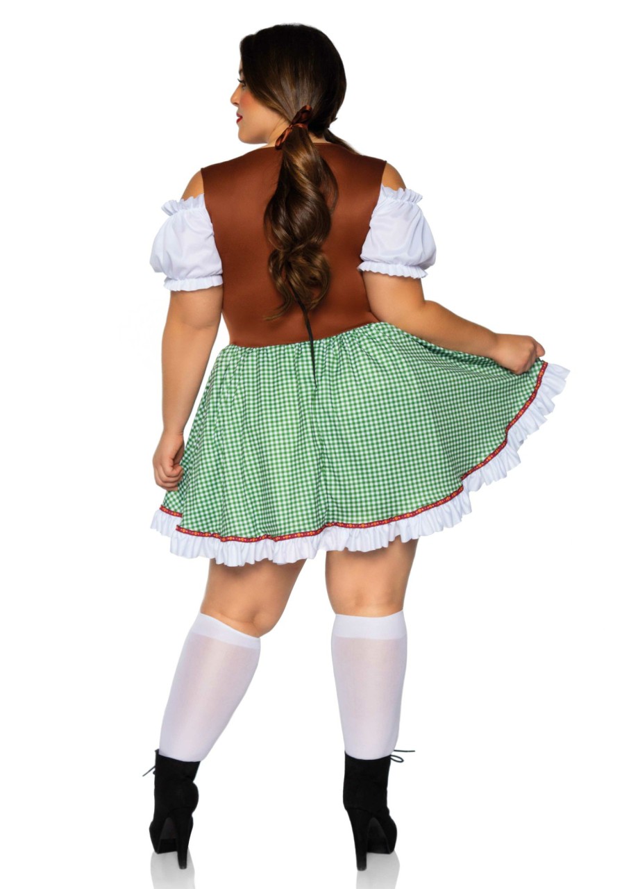 Hot Plus Size Bavarian Cutie Oktoberfest Kostum Mehrfarbig